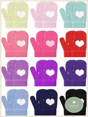 Toddler Mittens 12 Pairs Cotton Acrylic Stretch Winter Gloves
